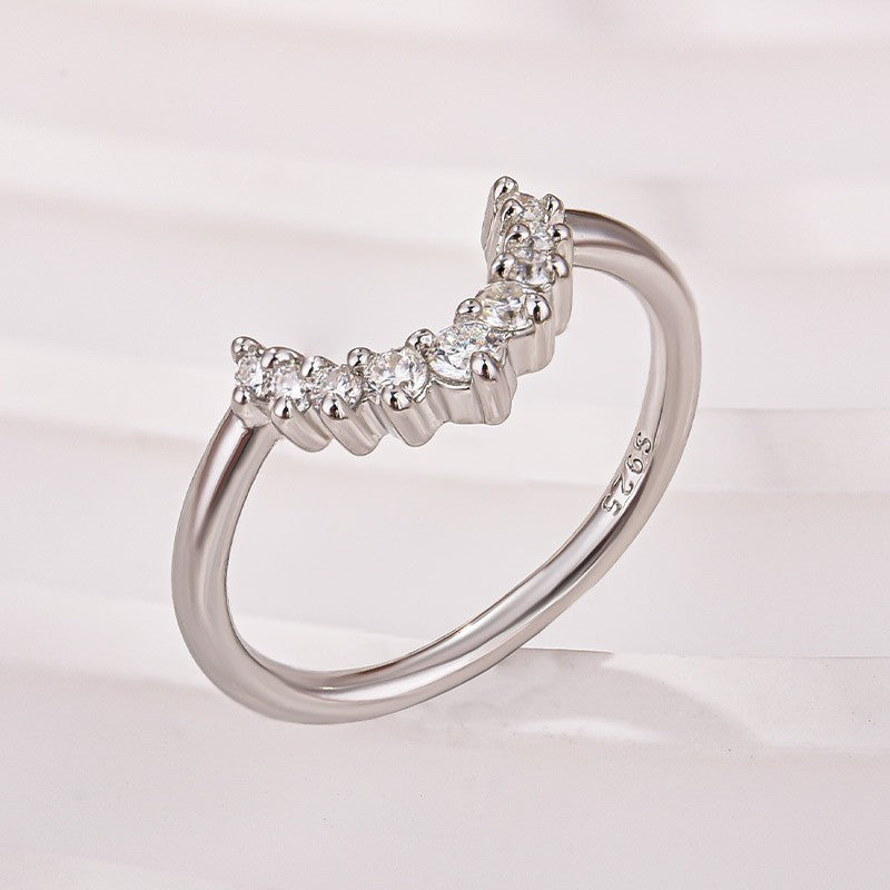 Moissanite 0.5Ct White Gold Contoured Ring