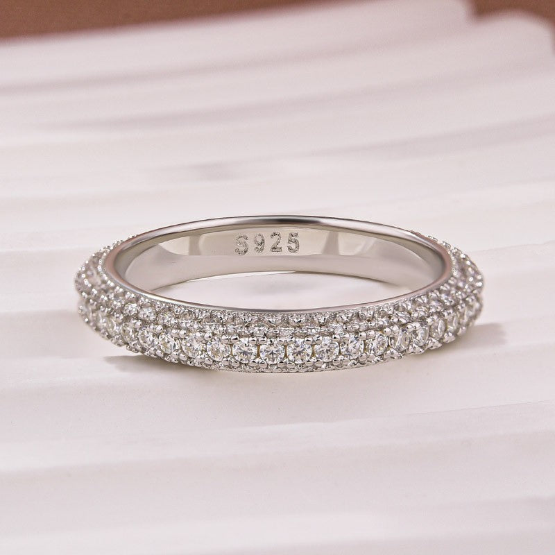 2.0Ct White Gold Pavé Moissanite Wedding Ring