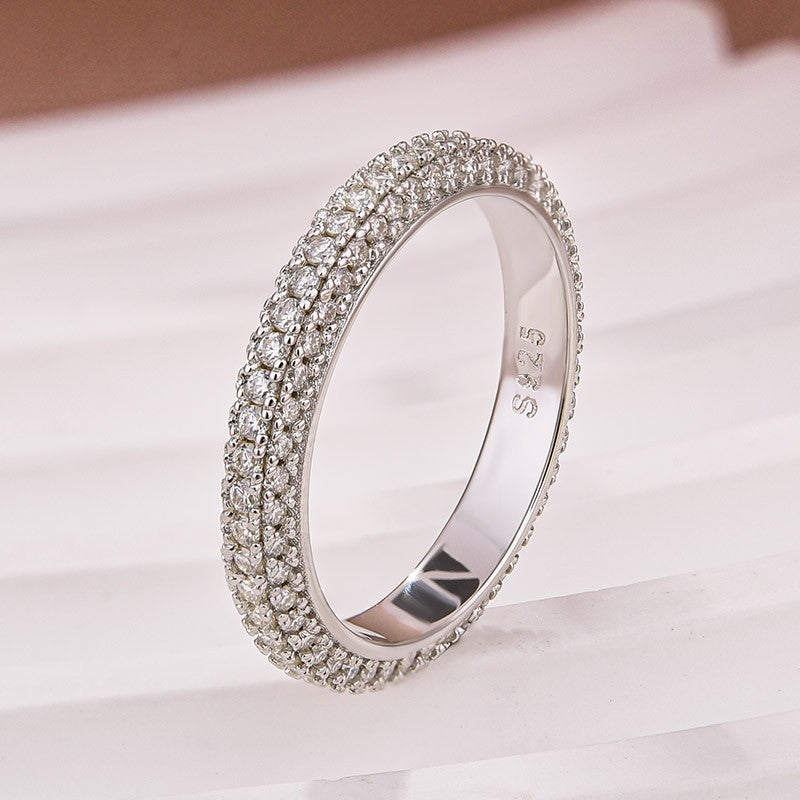 2.0Ct White Gold Pavé Moissanite Wedding Ring