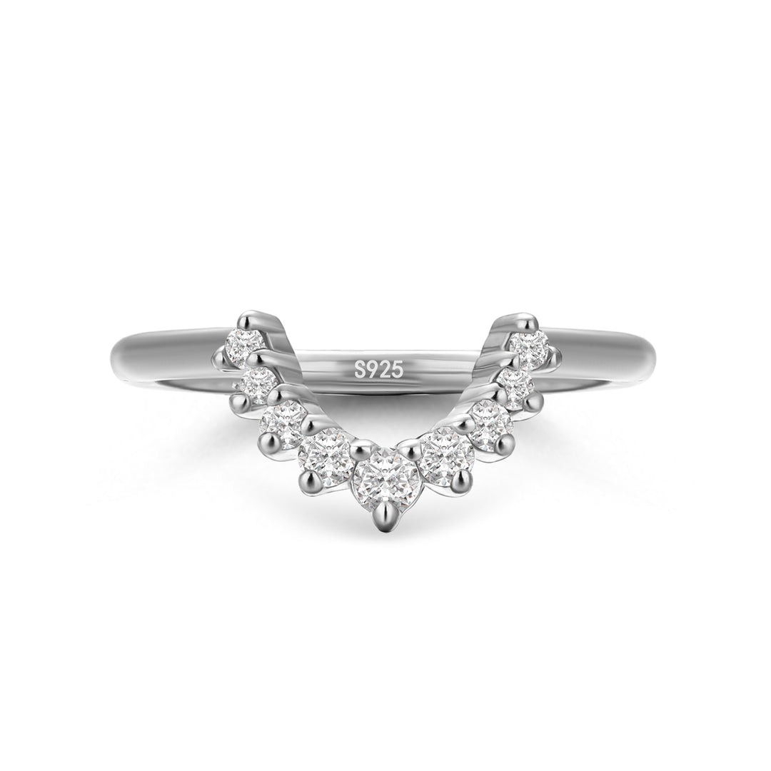 Moissanite 0.5Ct White Gold Contoured Ring