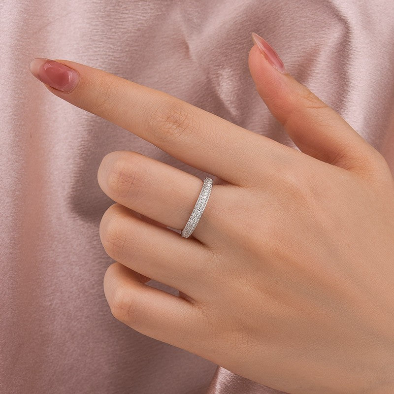 2.0Ct White Gold Pavé Moissanite Wedding Ring