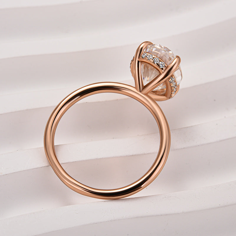 Rodiffy Moissanite 4.0 Ct Oval Cut Rose Gold Promise Ring For Women