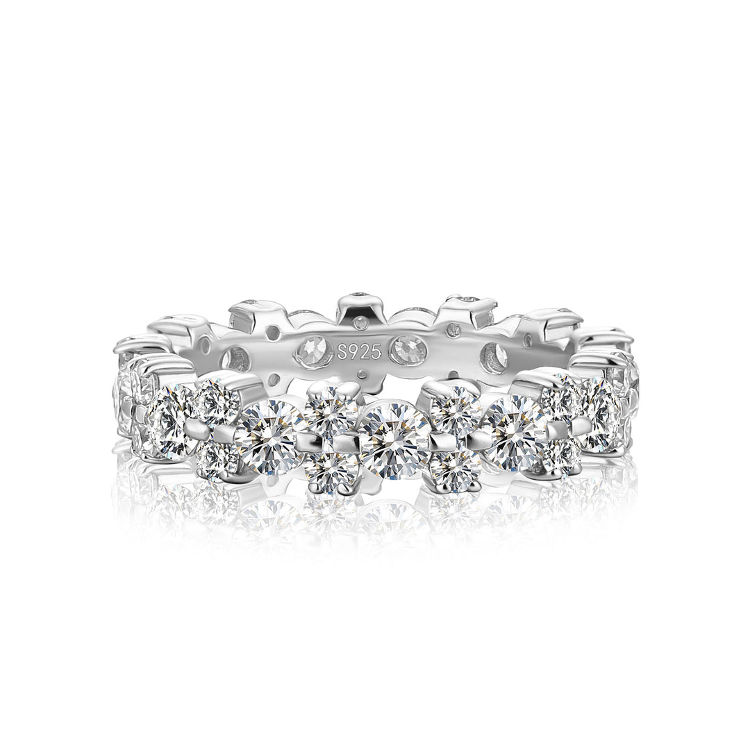 Moissanite 2.5 Ct Round Cut Full Wedding Band for Women