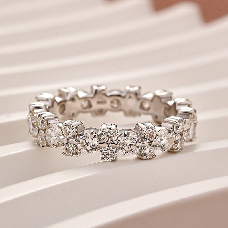 Moissanite 2.5 Ct Round Cut Full Wedding Band for Women