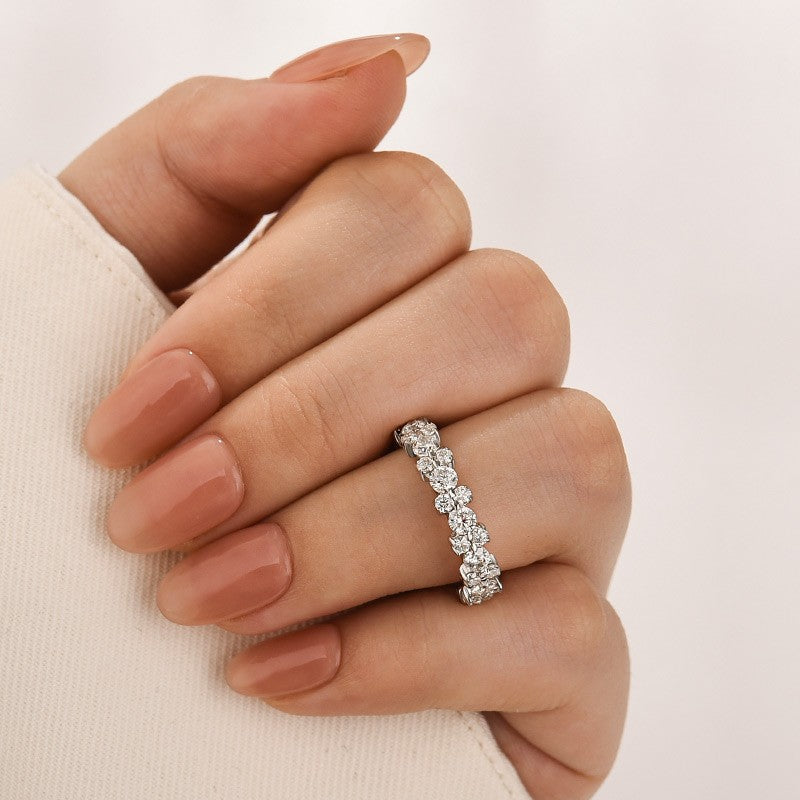 Moissanite 2.5 Ct Round Cut Full Wedding Band for Women