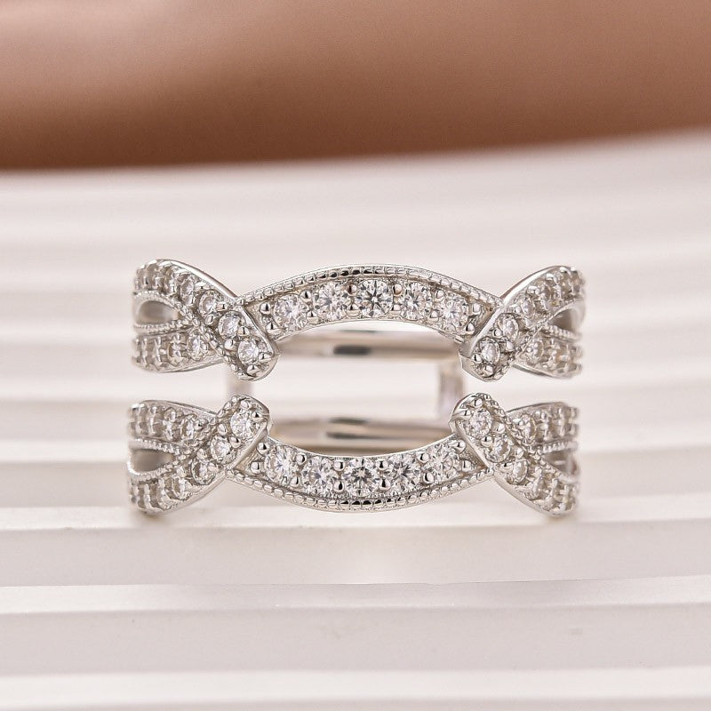 Moissanite 1.0Ct Round Cut Jacket Wedding Band