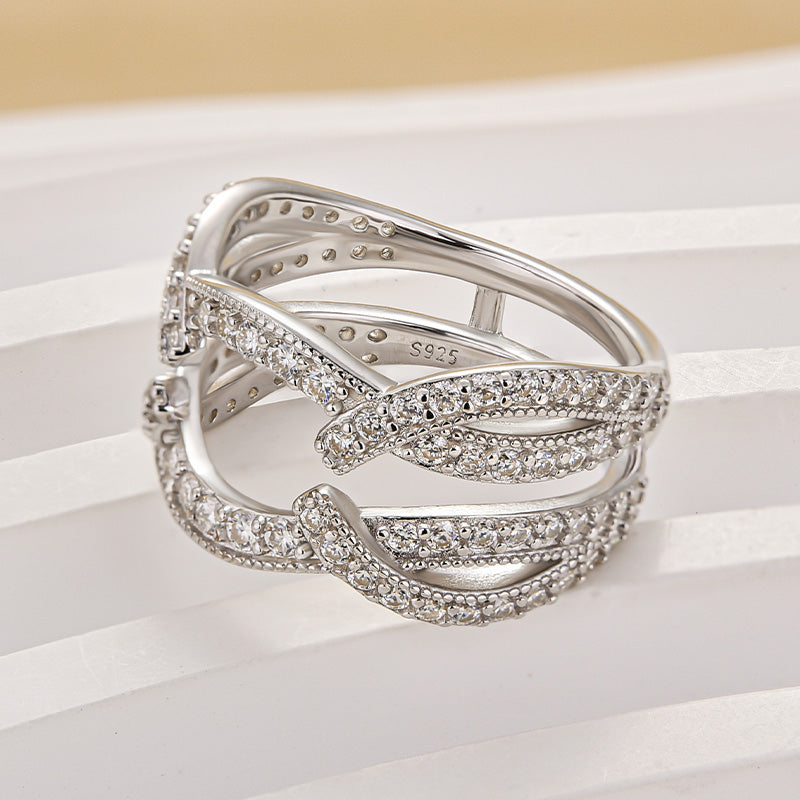 Moissanite 1.0Ct Round Cut Jacket Wedding Band