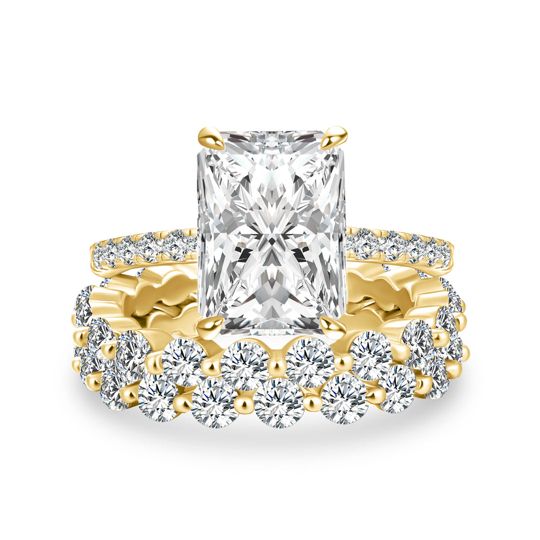 Moissanite 4.5 Ct Radiant Cut Yellow Gold Wedding Ring