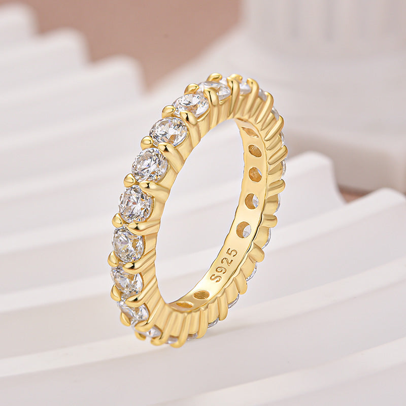 Rodiffy Moissanite 2.5 Ct Yellow Gold Round Cut Women's Wedding Band