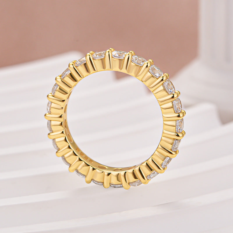 Rodiffy Moissanite 2.5 Ct Yellow Gold Round Cut Women's Wedding Band