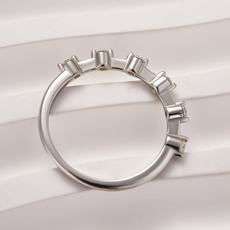 Rodiffy Moissanite 0.2 Ct Round Cut Women's Wedding Band