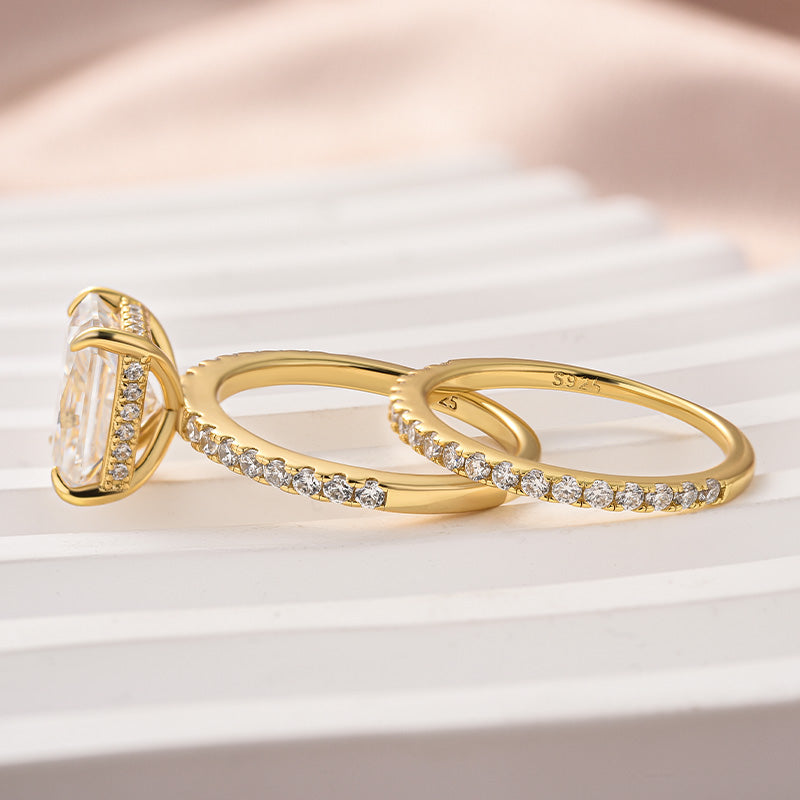 Rodiffy Moissanite 3.5 Ct Radiant Cut Yellow Gold Wedding Ring For Women