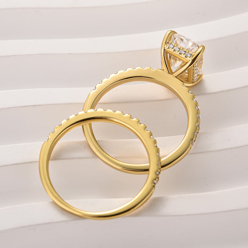 Rodiffy Moissanite 3.5 Ct Radiant Cut Yellow Gold Wedding Ring For Women