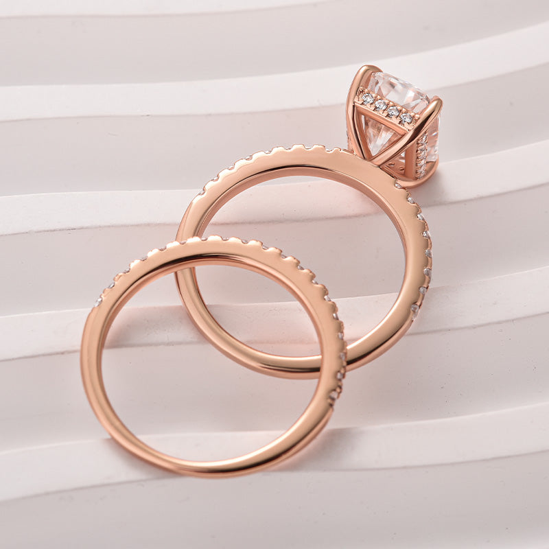 Rodiffy Moissanite 3.5 Ct Radiant Cut Rose Gold Wedding Ring For Women