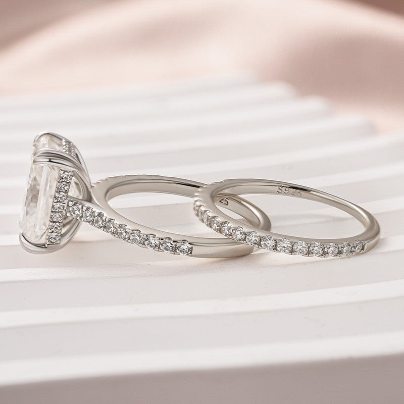 Rodiffy Moissanite 4.5 Ct Radiant Cut White Gold Wedding Ring For Women