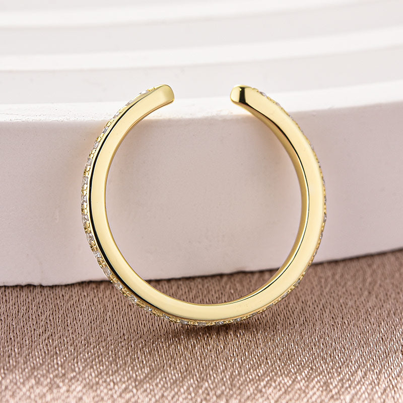 Rodiffy Open Moissanite Diamond Pavé Spacer Ring