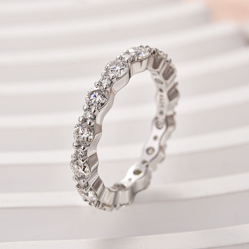 Rodiffy Moissanite 1.65 Ct Round Cut Full Wedding Band for Women