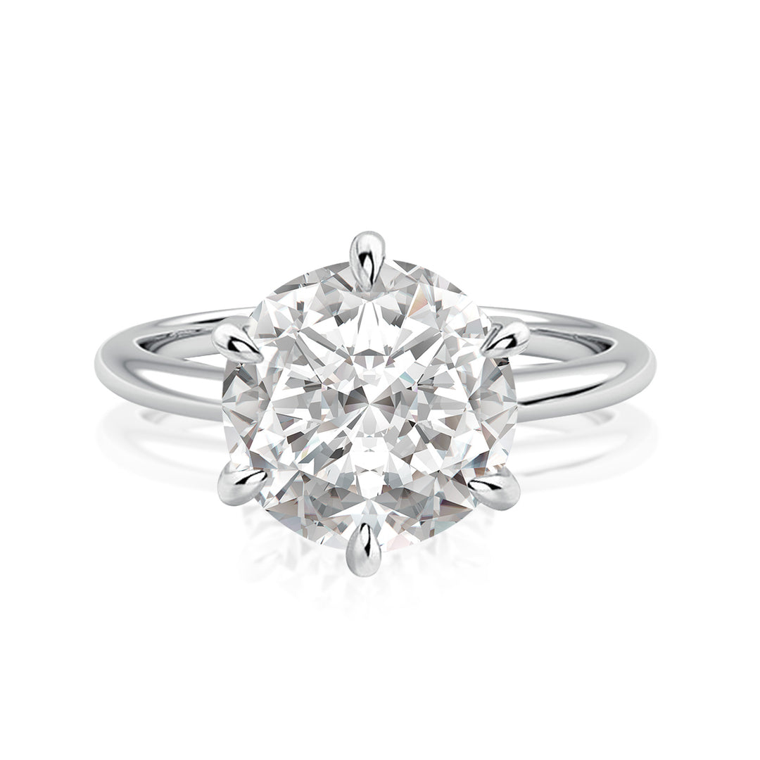 Rodiffy Moissanite 4.0 Ct Round Cut 6 Prong Engagement Ring For Women