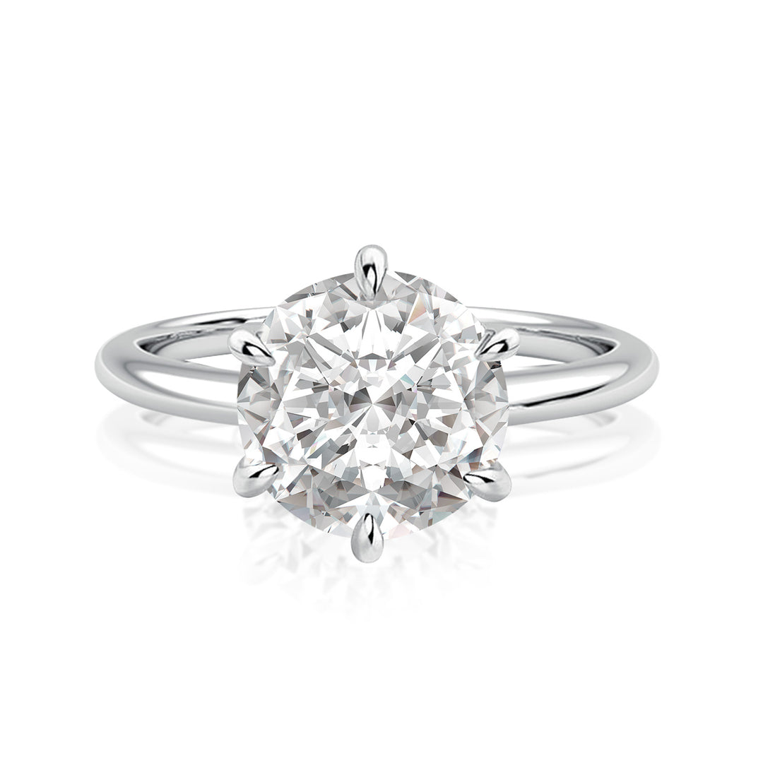 Rodiffy Moissanite 3.0 Ct Round Cut 6 Prong Engagement Ring For Women