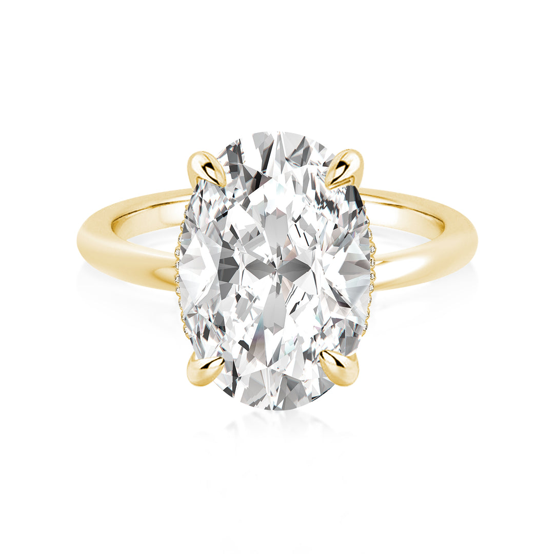Rodiffy Moissanite 5.5 Ct Oval Cut Yellow Gold Promise Ring For Women