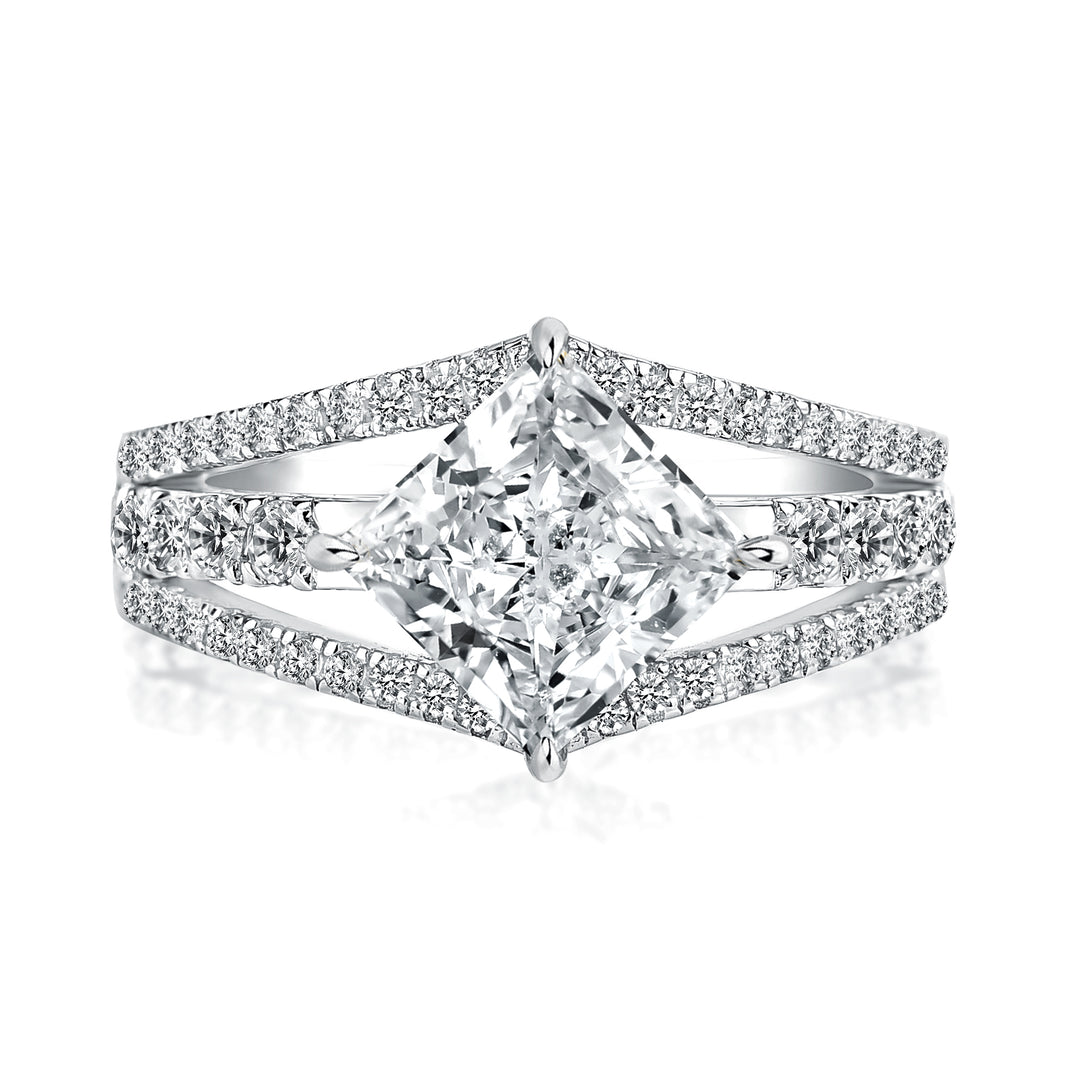 Rodiffy Moissanite 2.0 Ct Princess Cut Travel Ring
