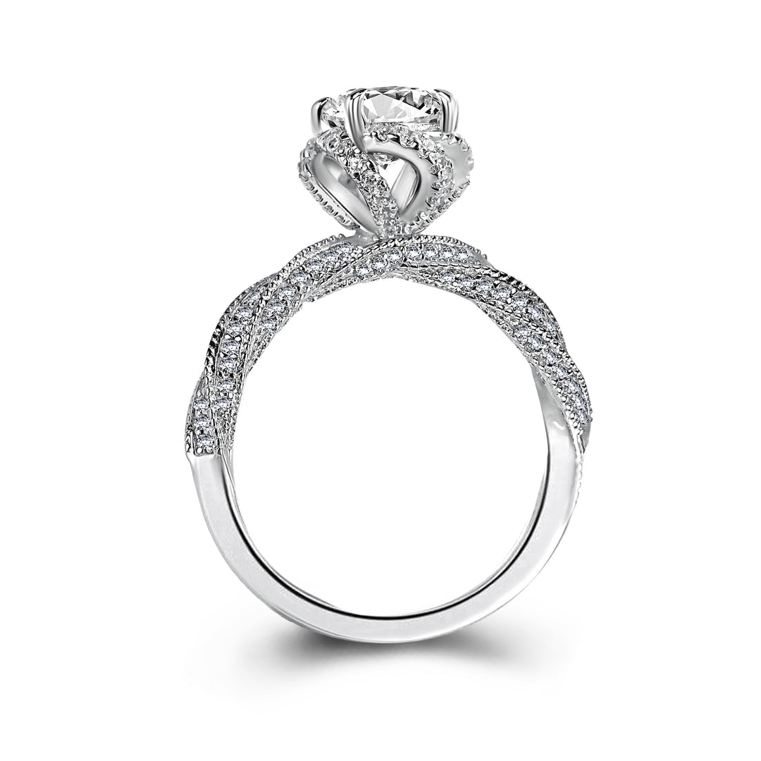 Rodiffy Moissanite 1.0 Ct Flower Design Promise Ring For Women