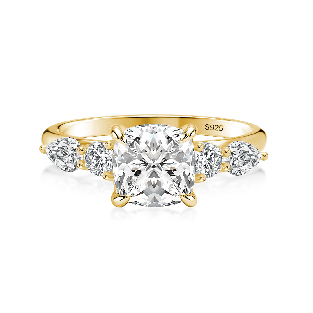 Rodiffy Moissanite 2.0 Ct Cushion Yellow Gold Bridal Ring