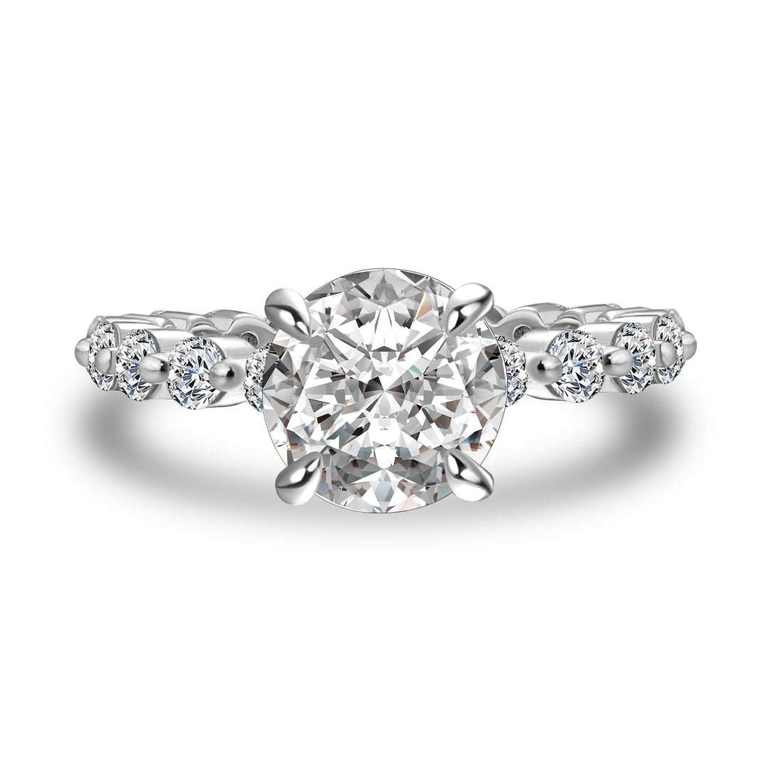 Rodiffy Moissanite 2.0 Ct White Gold Promise Bridal Ring