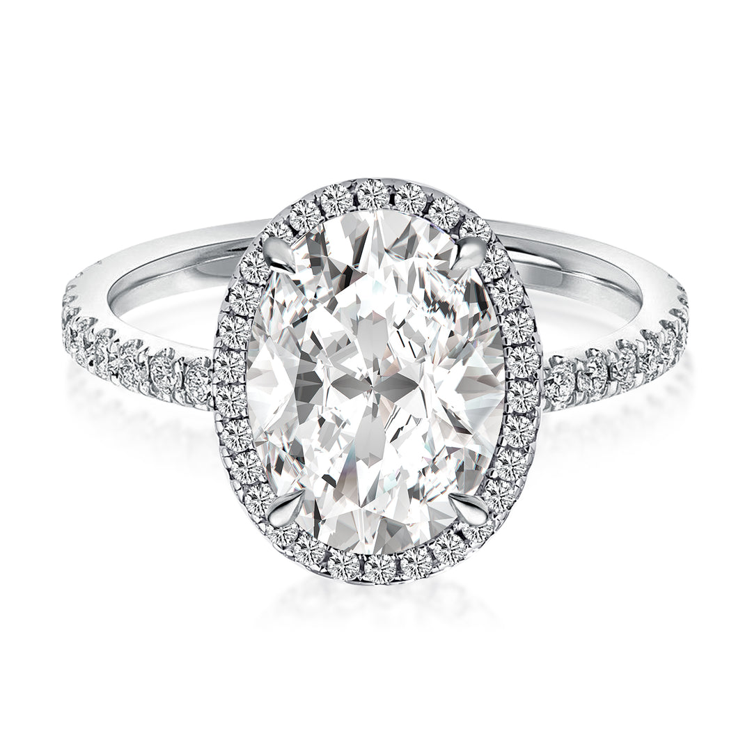 Rodiffy Moissanite 4.5 Ct Oval White Gold Promise Ring