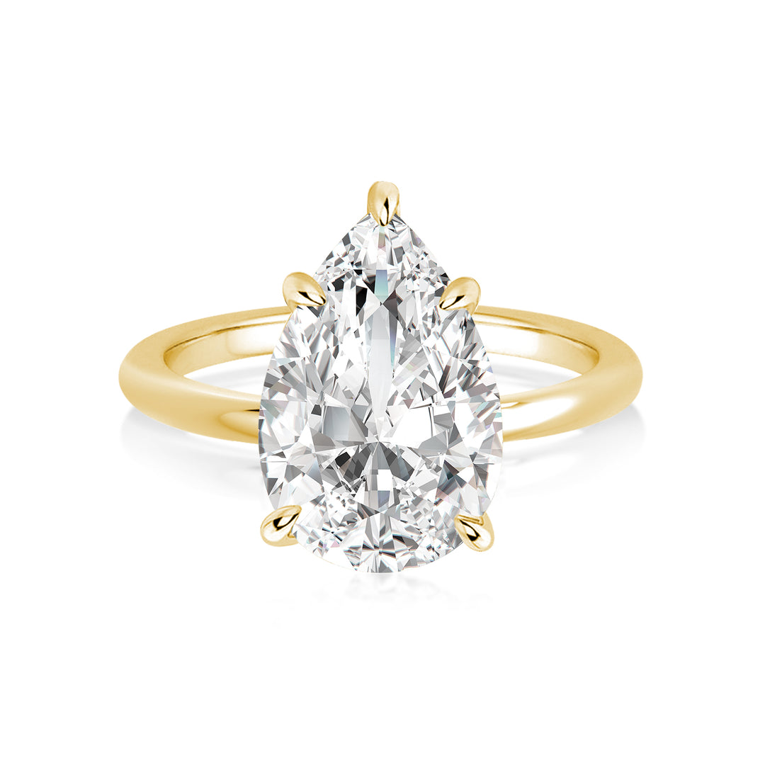 Rodiffy Moissanite 4.0 Ct Pear Cut Yellow Gold Engagement Ring For Women