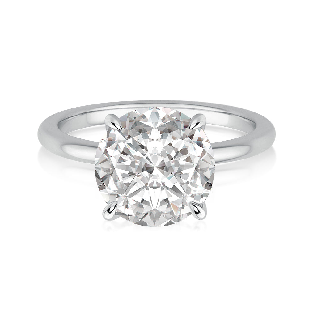 Rodiffy Moissanite 2.0 Ct Round Cut White Gold Promise Ring