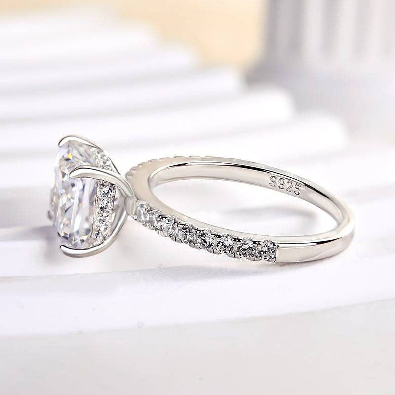 Rodiffy Moissanite 2.0 Ct Square Princess Cut Bridal Ring