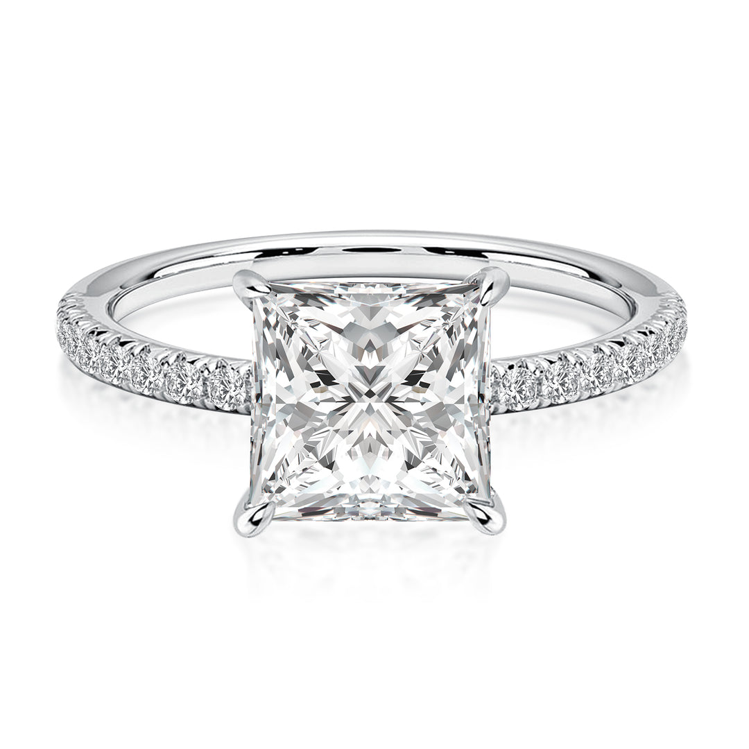 Rodiffy Moissanite 2.0 Ct Square Princess Cut Bridal Ring
