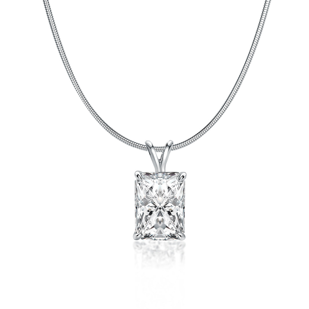 Rodiffy Moissanite 4.5 Ct Radiant Cut White Gold Pendant Necklace