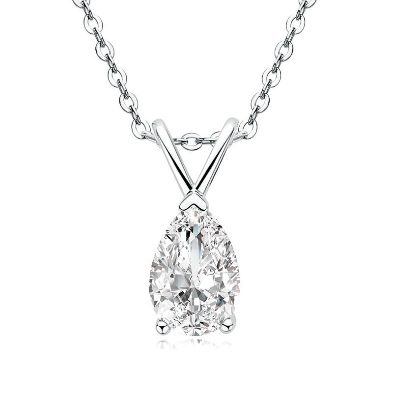 Rodiffy Moissanite 1.5 Ct Pear Cut Pendant Necklace
