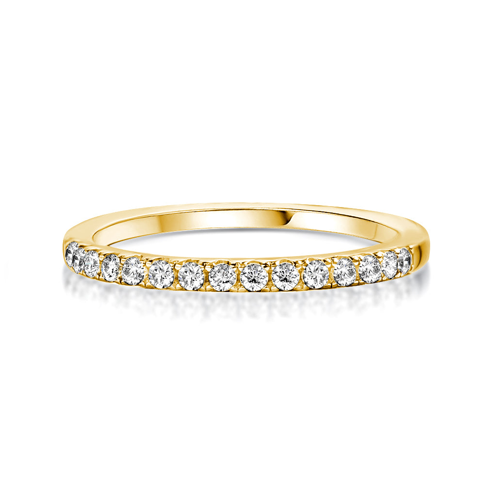 Rodiffy Moissanite 0.5 Ct Round Cut Yellow Gold Anniversary Ring