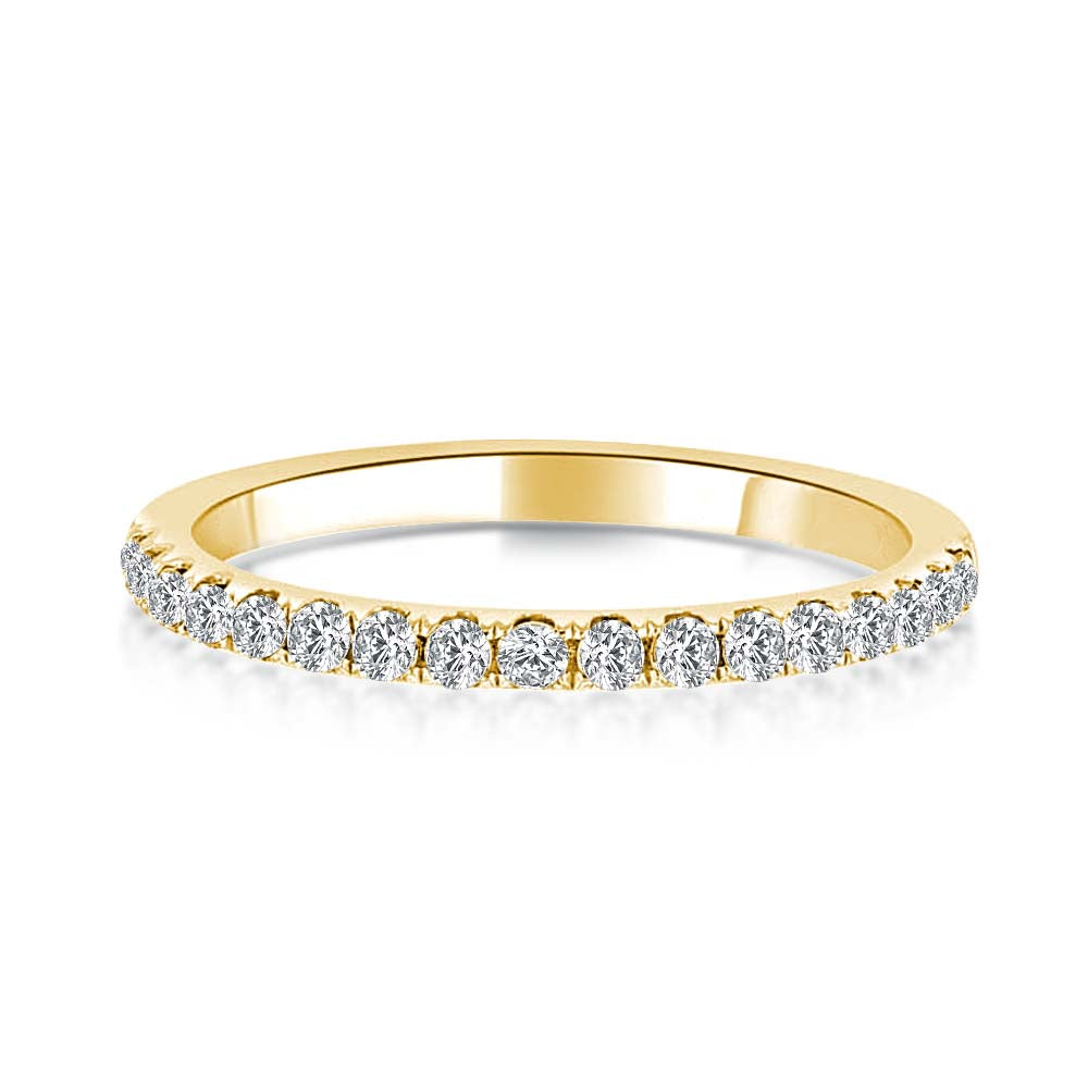 Rodiffy Moissanite 0.5 Ct Yellow Gold Full Eternity Thin Wedding Band For Women