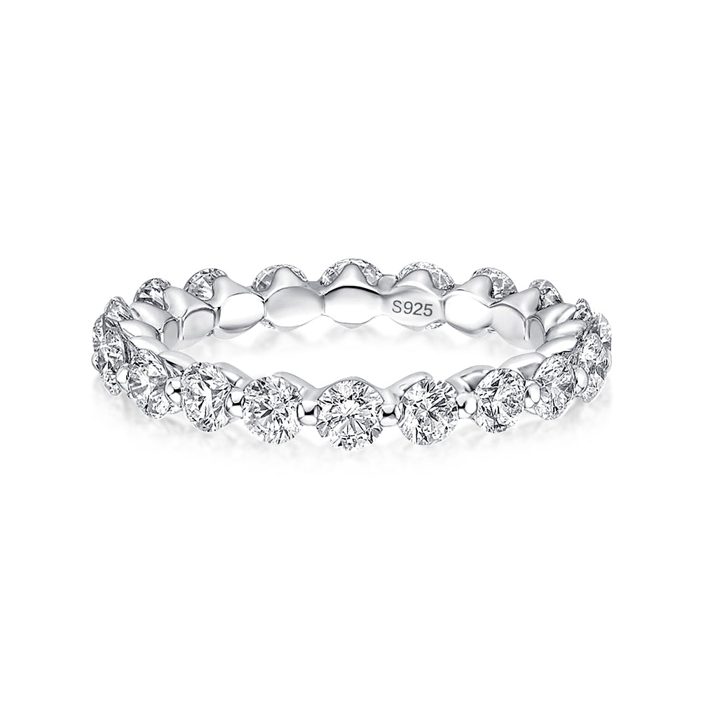 Rodiffy Moissanite 1.5 Ct Round Cut White Gold Anniversary Ring