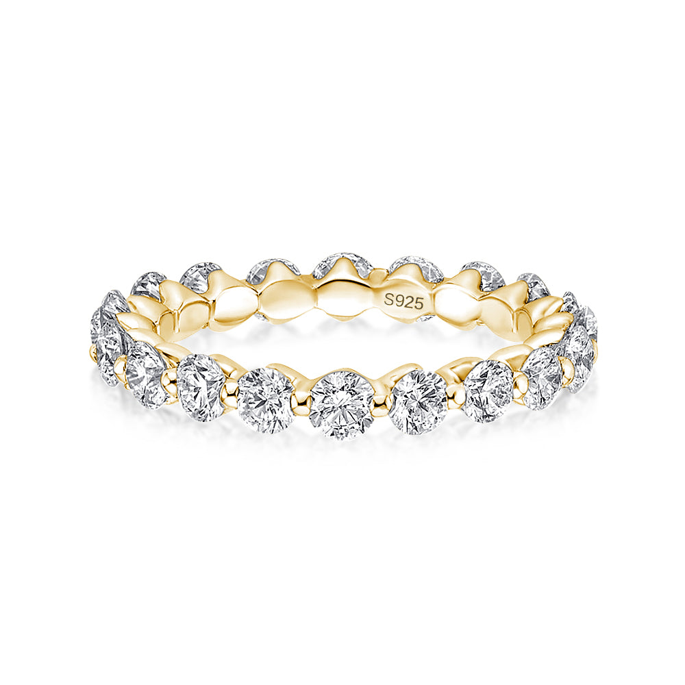 Rodiffy Moissanite 1.5 Ct Round Cut Yellow Gold Anniversary Ring