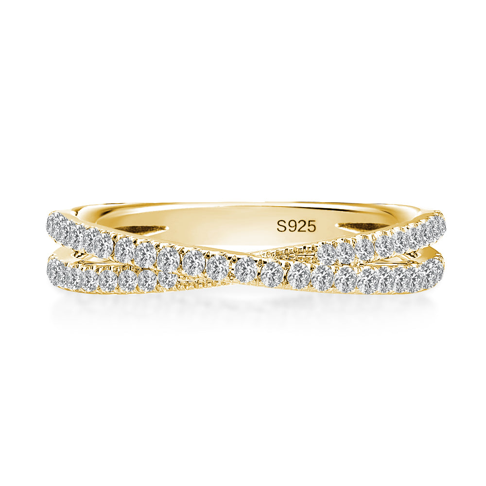 Rodiffy Moissanite 2.0 Ct X Criss Cross Wedding Band For Women