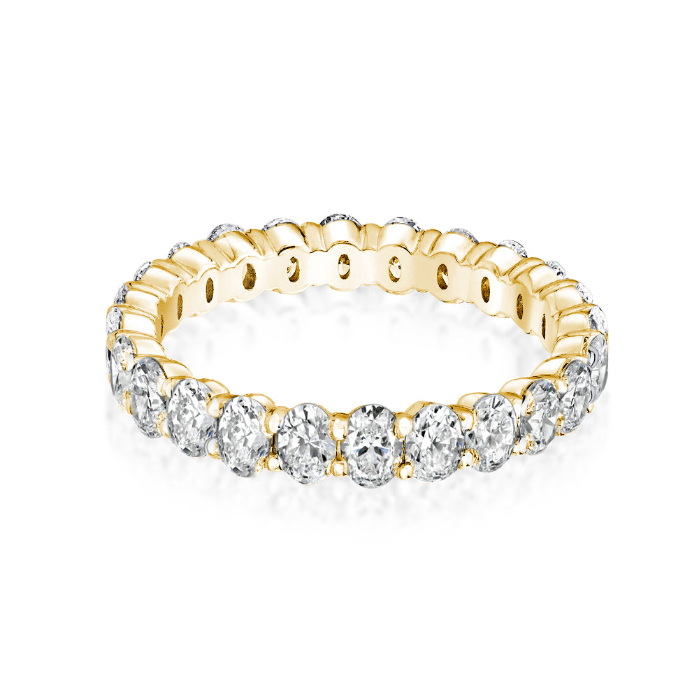 Rodiffy Moissanite 3.0 Ct Oval Cut Full Yellow Gold Wedding Band for Women