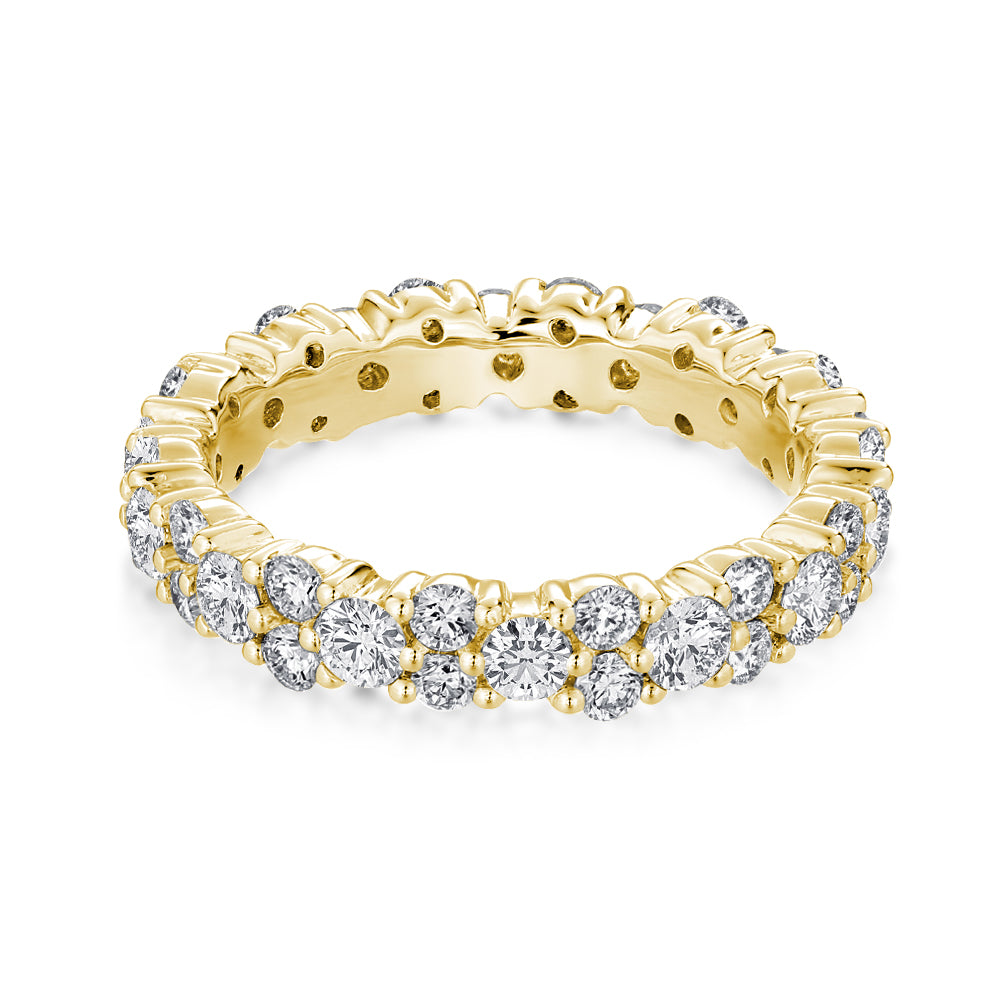 Rodiffy Moissanite 2.5 Ct Yellow Gold Round Cut Full Wedding Band for Women