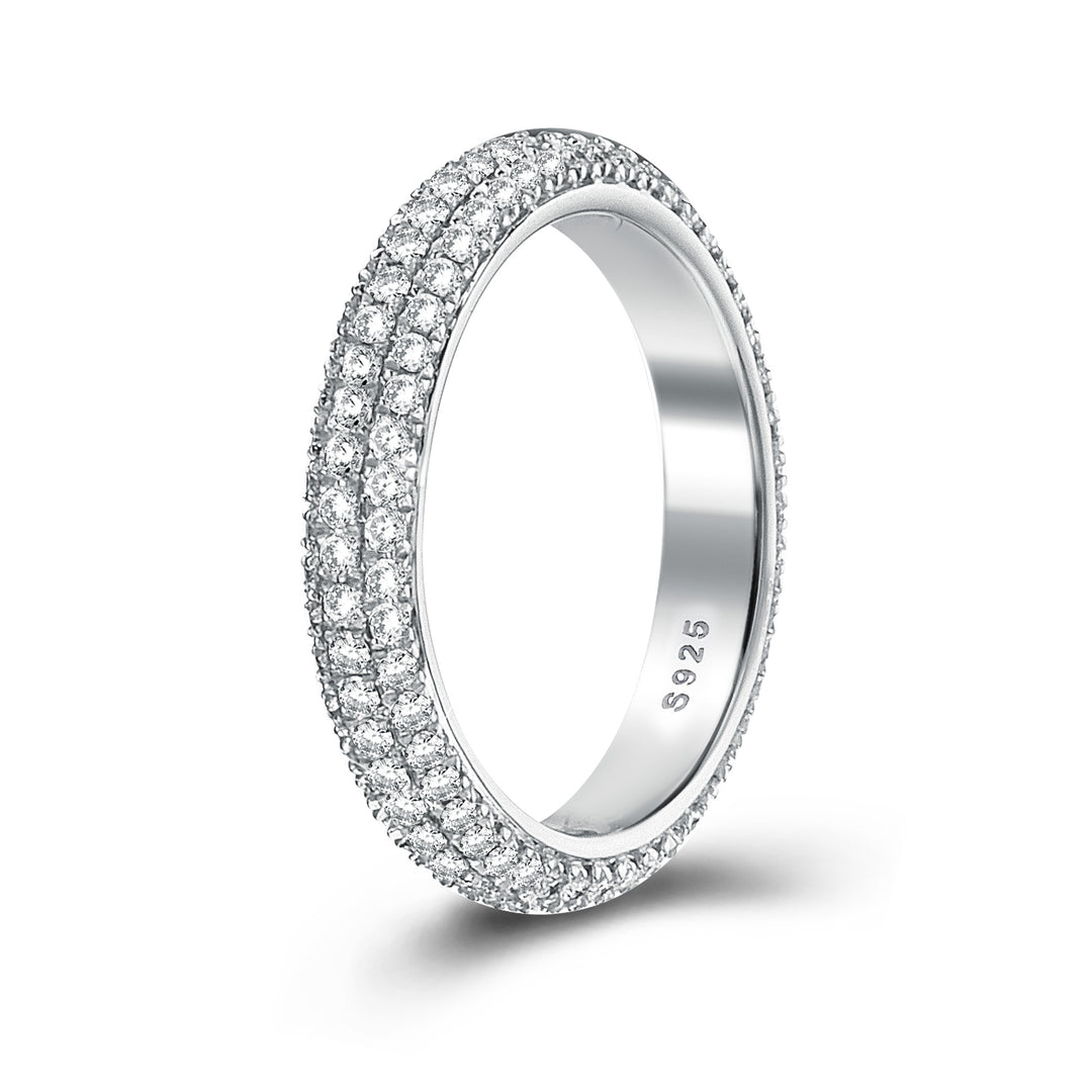 2.0Ct White Gold Pavé Moissanite Wedding Ring