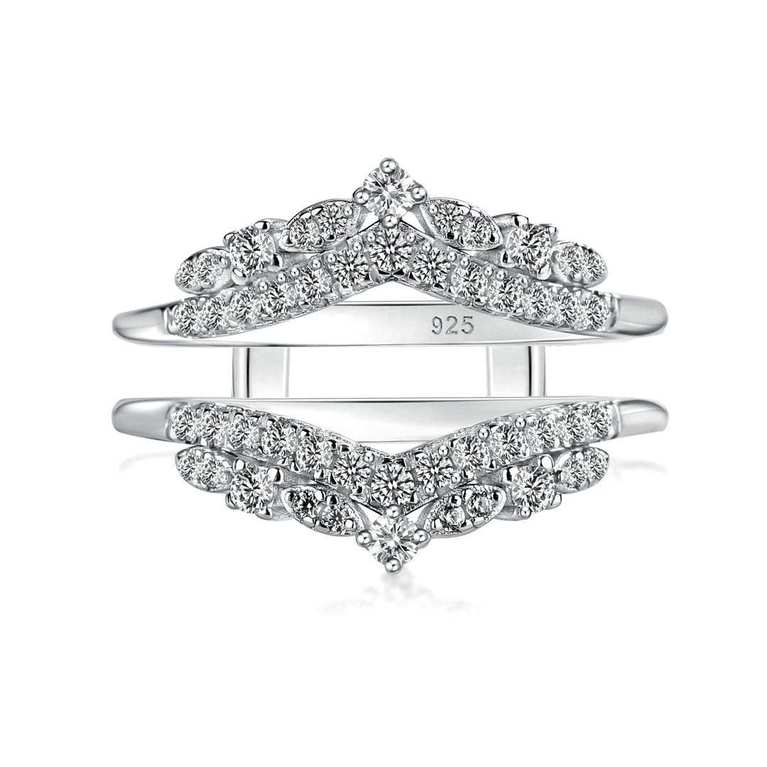 Rodiffy Moissanite Round Cut Jacket White Gold Stack Wedding Band
