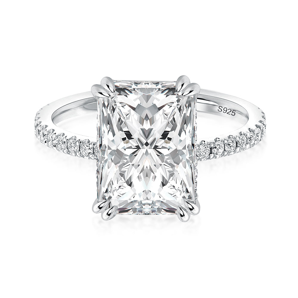 Rodiffy Moissanite 4.5 Ct Radiant Cut White Gold Engagement Ring For Women