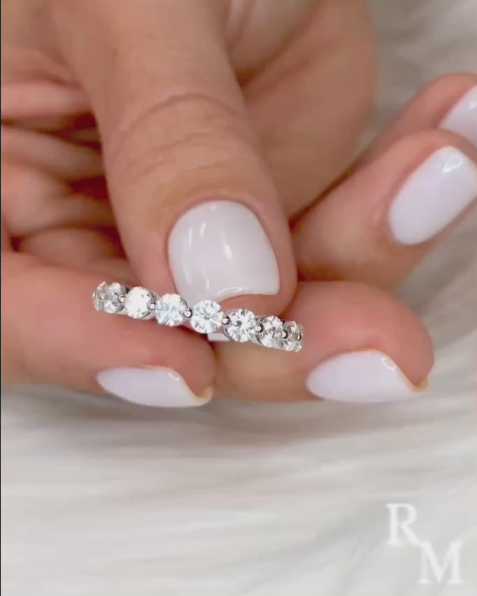 Rodiffy Moissanite 1.0 Ct~ 1.5 Ct Round Cut White Gold Anniversary Ring