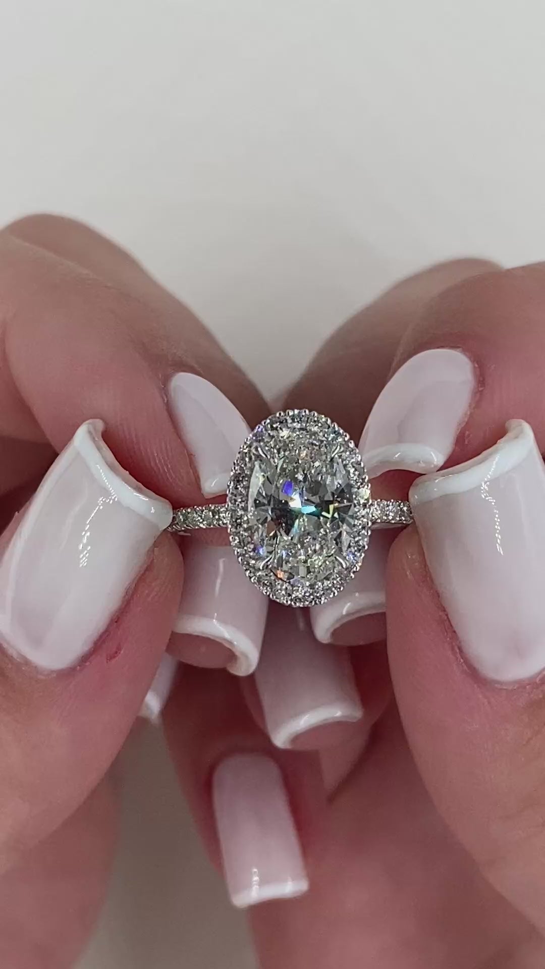 Rodiffy Moissanite 4.5 Ct Oval White Gold Promise Ring