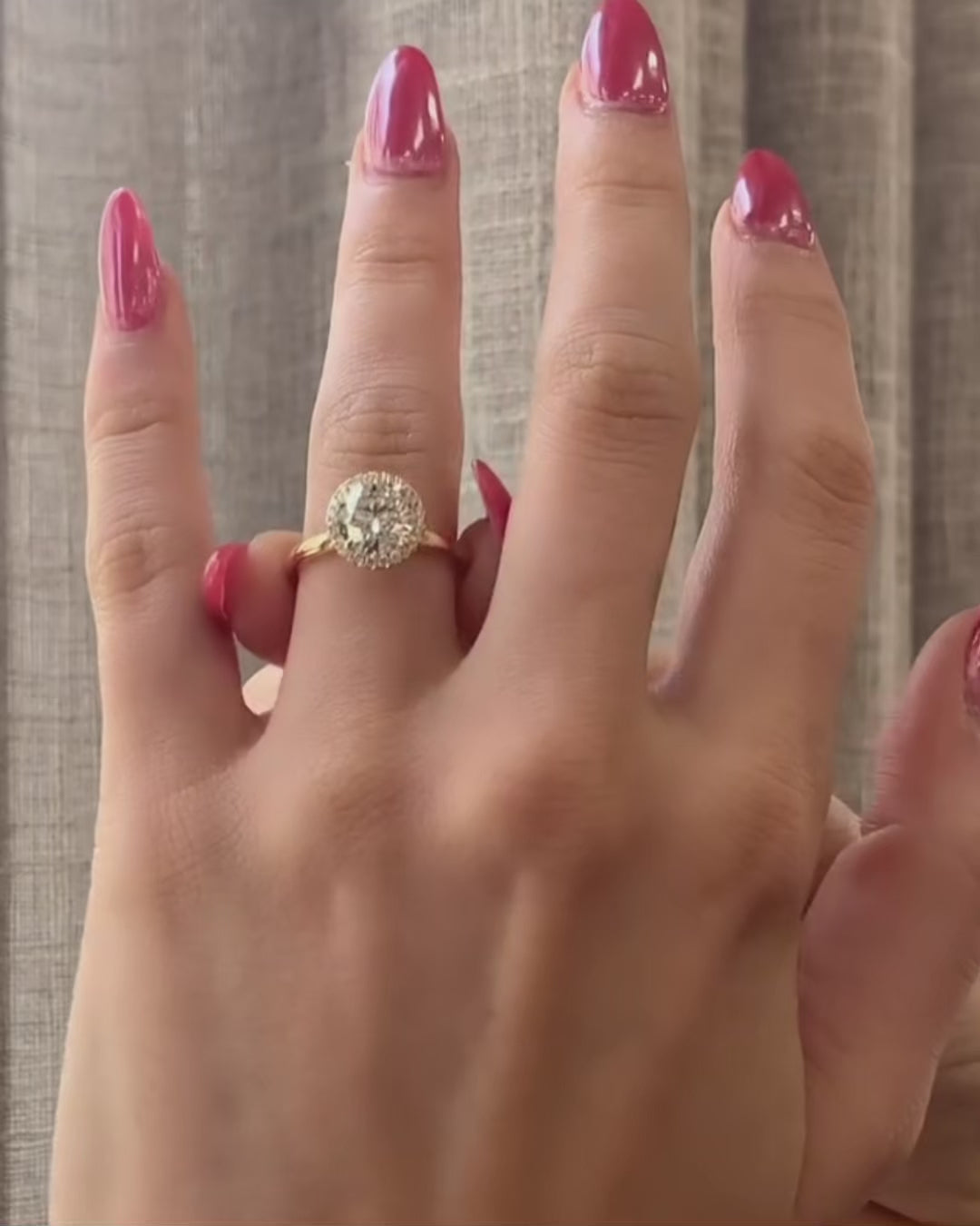 Moissanite Classic 3.0Ct Round Cut Halo Engagement Ring In Sterling Silver