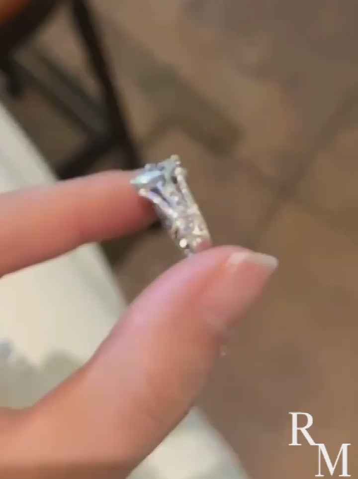 Rodiffy Moissanite 2.0 Ct Princess Cut Travel Ring