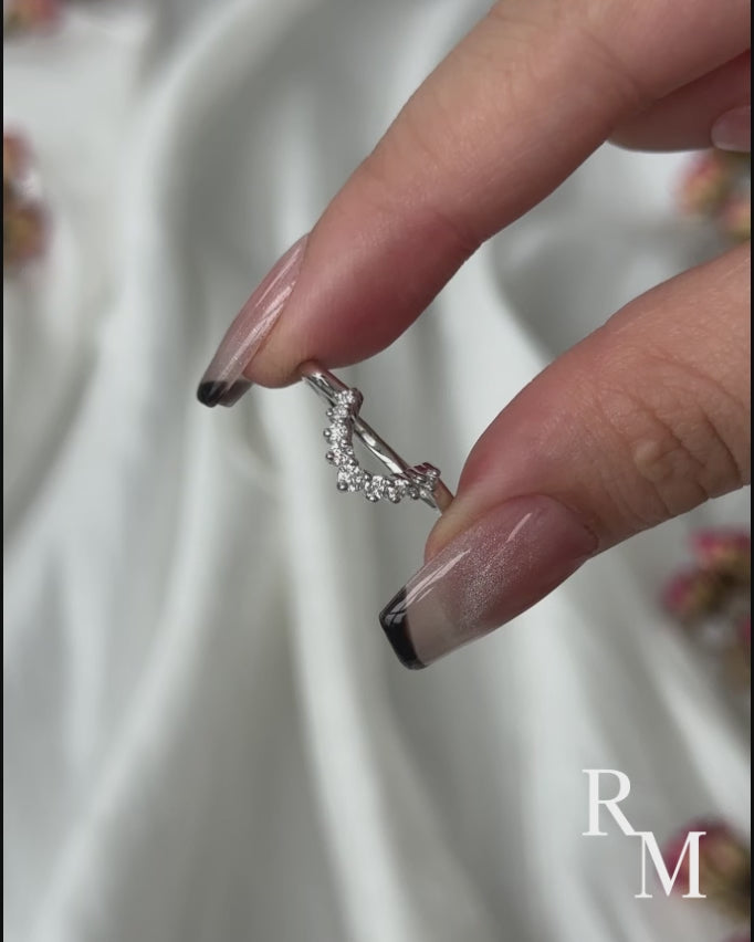 Moissanite 0.5Ct White Gold Contoured Ring